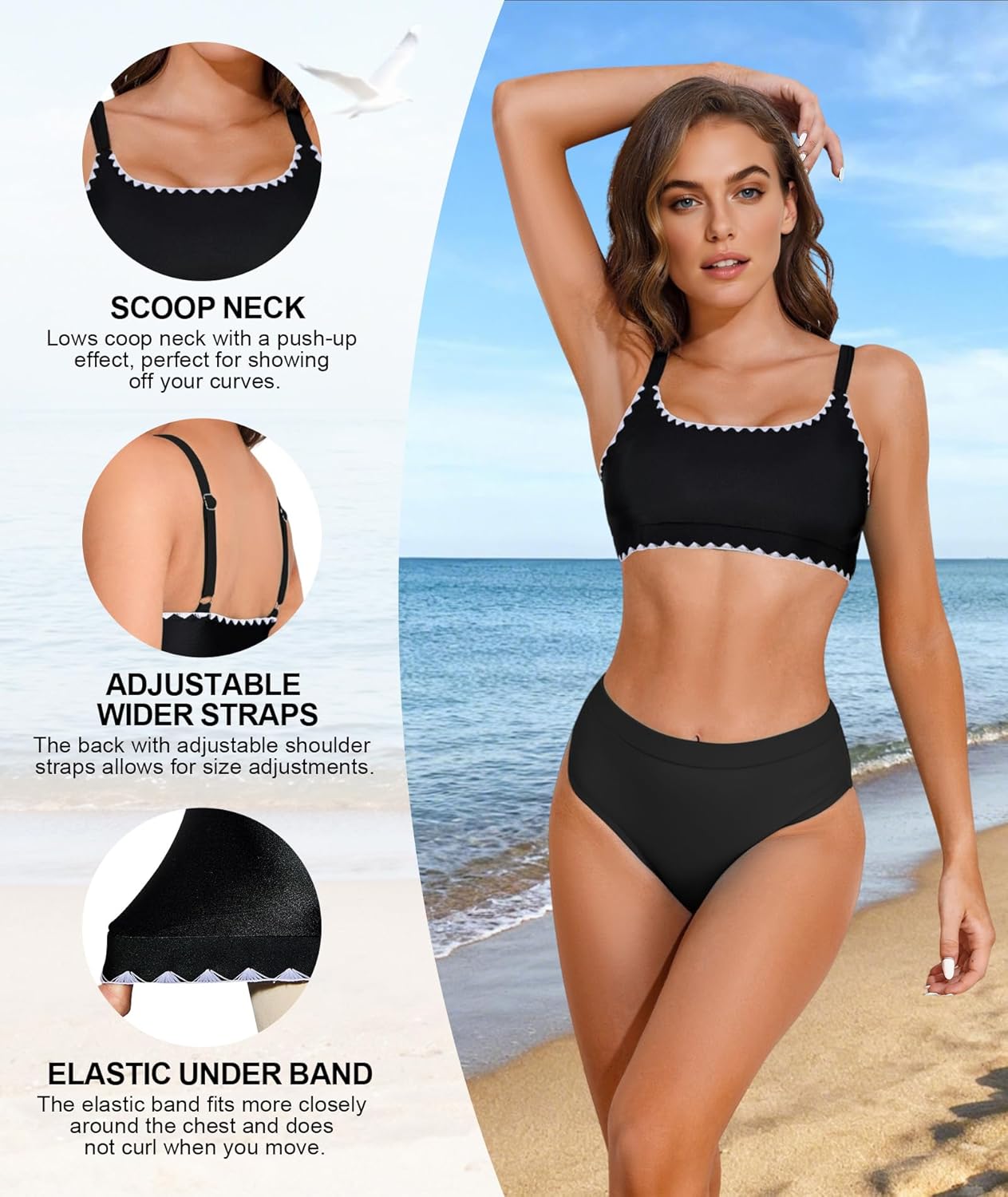 Sports Bikini Tops for Women Swim Bra Wirefree Workout Swimsuit Top Comfortable Support for Swimming, Beach, Active Wear - Image 4