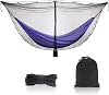 TOBWOLF Camping Hammock Net, Lightweight Outdoor Mosquito Net, 360 Degree Protection Polyester Netting with Dual Sided Zipper & Rope & Storage Bag Not Include Hammock