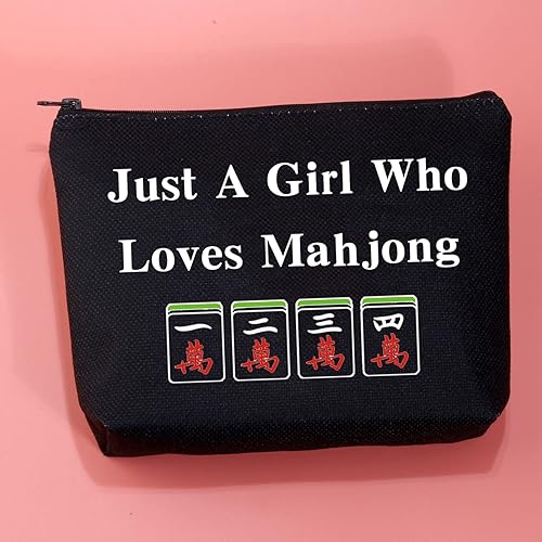 Miniatura 10 de JXGZSO Lucky Mahjong Tiles Bag Just A Girl Who Loves Mahjong - Bolsa de almacenamiento para juegos de mesa Mahjong (bolsa de Mahjong)
