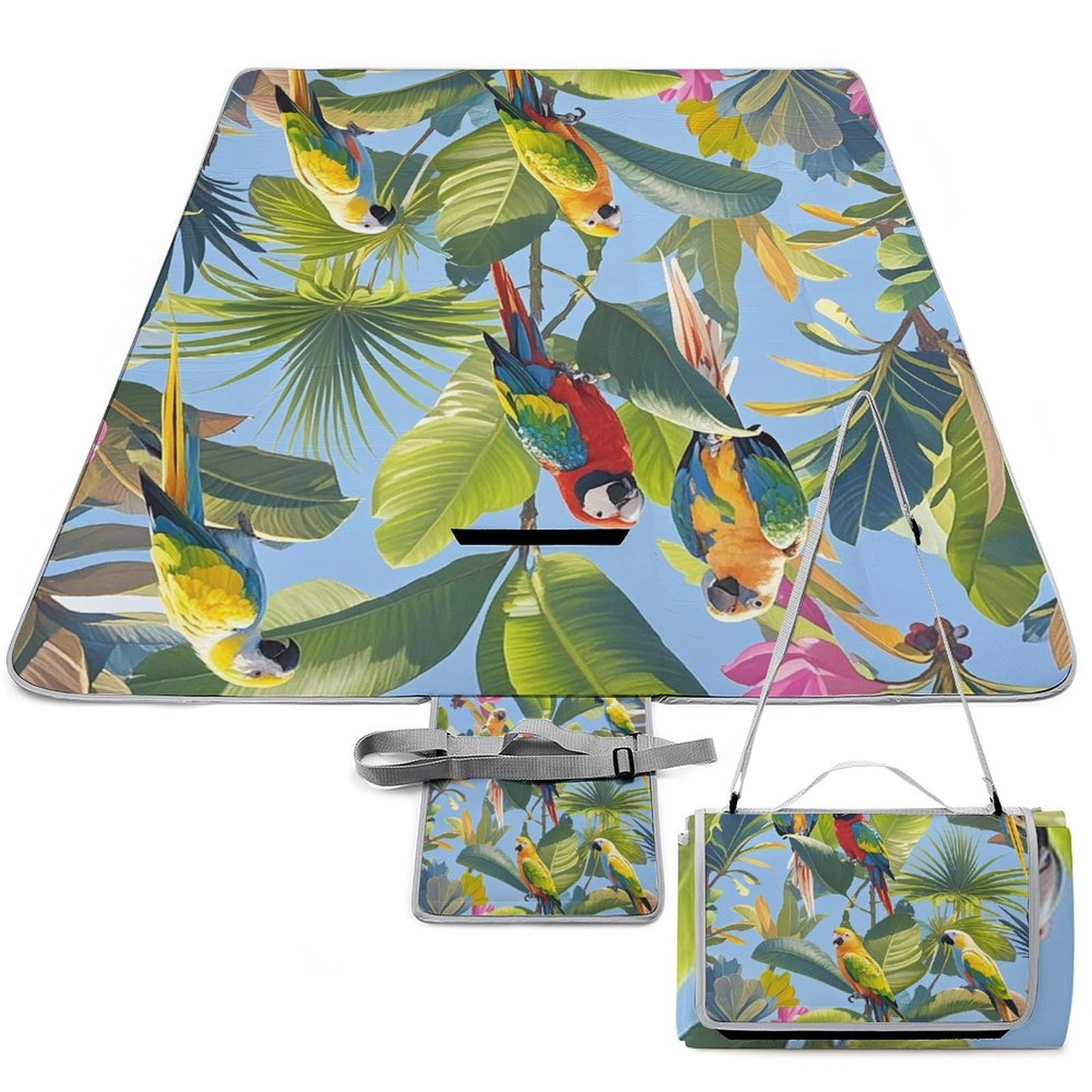 Tapis de pique-nique portable perroquets pour de doux moments
