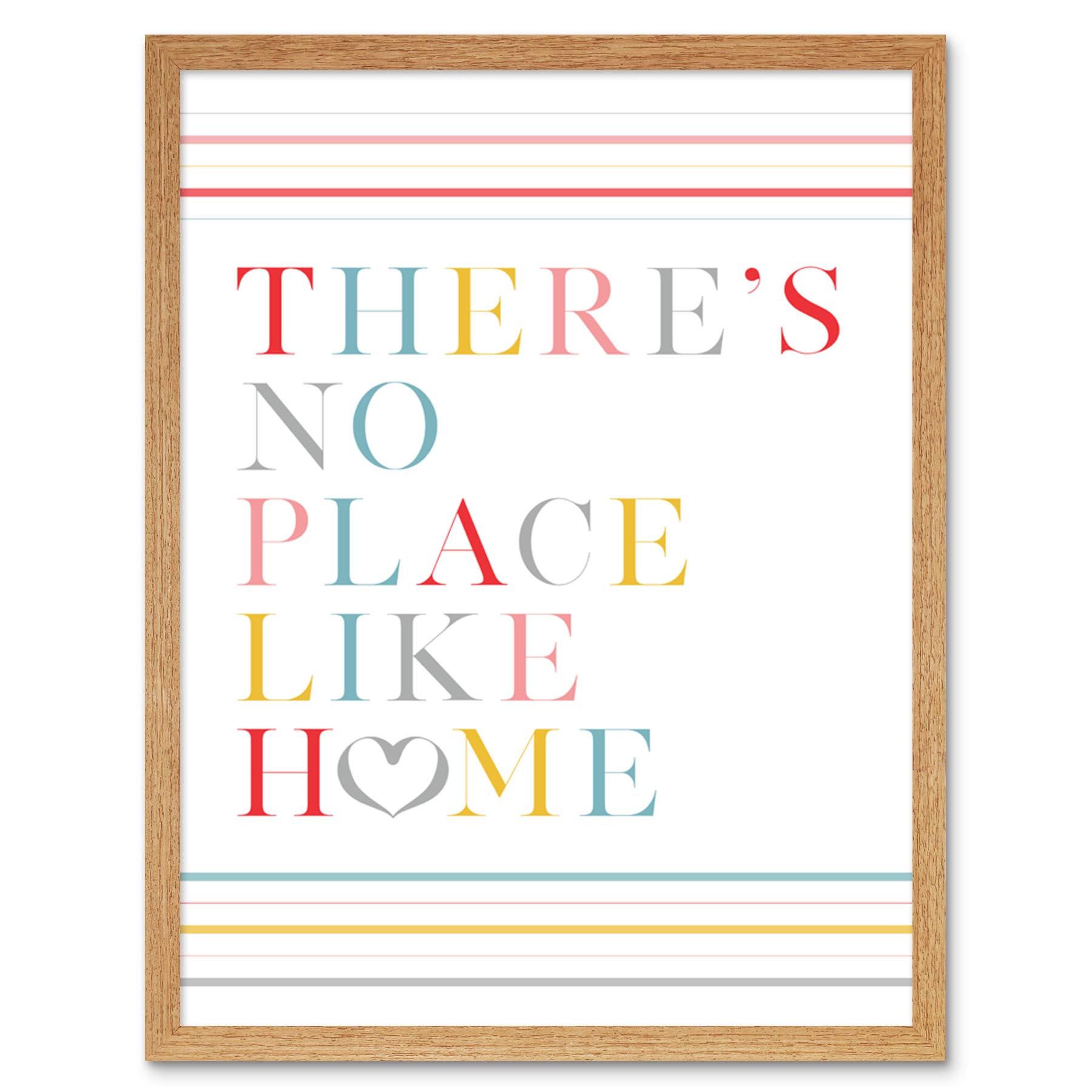 Wee Blue Coo No Place Like Home Love Heart Quote Art Print Framed Poster Wall Decor 12x16 inch