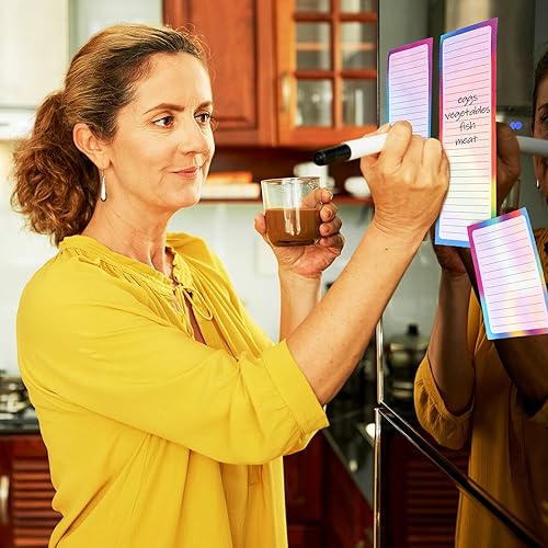 Miniatura 5 de 6 paquetes de bloc de notas magnéticos para refrigerador, lista de comestibles, bloc de notas magnético para lista de compras, 50 hojas por bloc (3