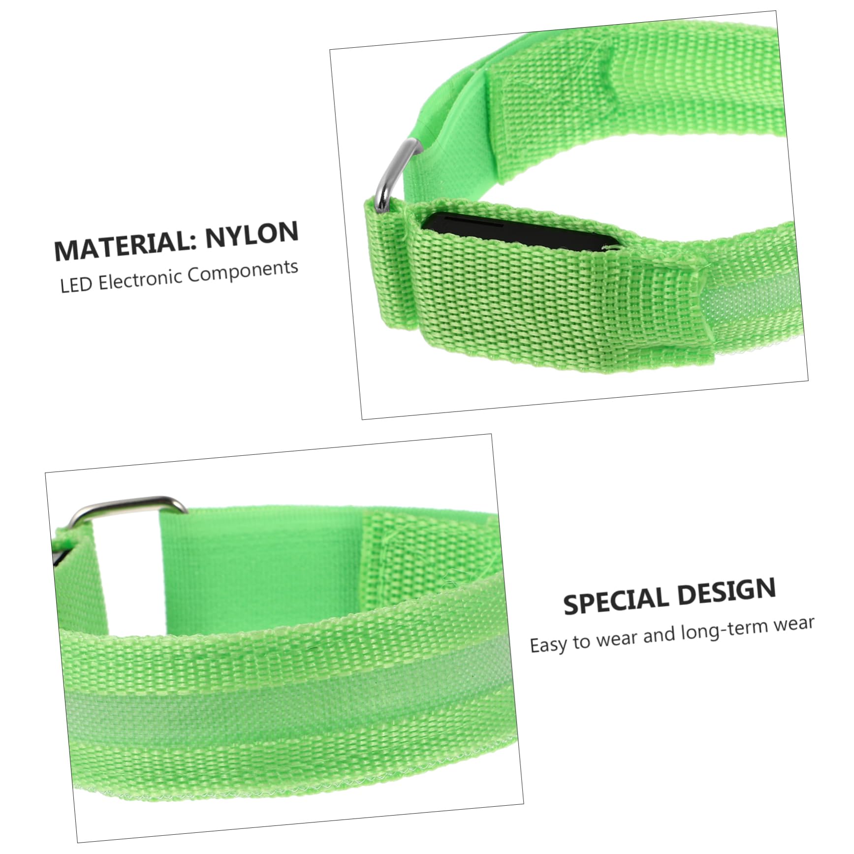 BESTonZON 2 Set Bracciali LED Luminosi per Corsa Notturna Fasce Ricaricabili Riflettenti per Sport Accessori Sicurezza per Jogging 2 Pezzi * 2