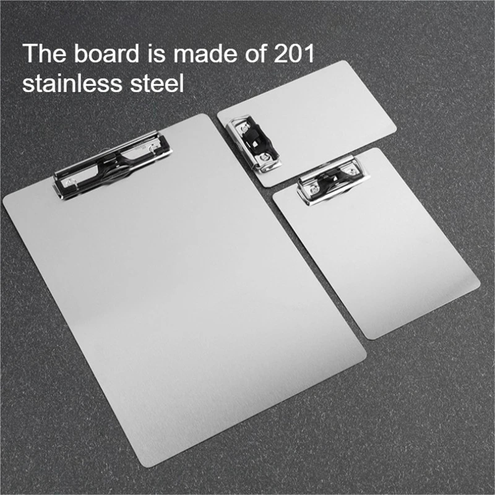 Hartplatten Klemmbrett Zwischenablage, Edelstahl, Schreibblock, Ordner, Papier, Bürobedarf, Organizer, Dokumentenblock, Papierhalter, Menü-Clip für loses Papier und Bürobedarf(Type 1-44x32cm)