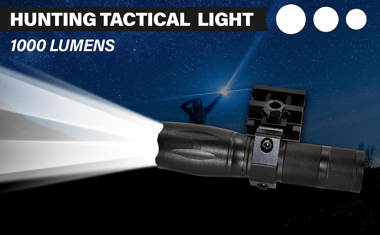 Trinity 1000 Lumen Tactical Flashlight Compatible with Citadel PAT 12 | Picatinny Rail Mounted Light | CREE LED, 5 Modes, T6 Aluminum Body, Waterproof