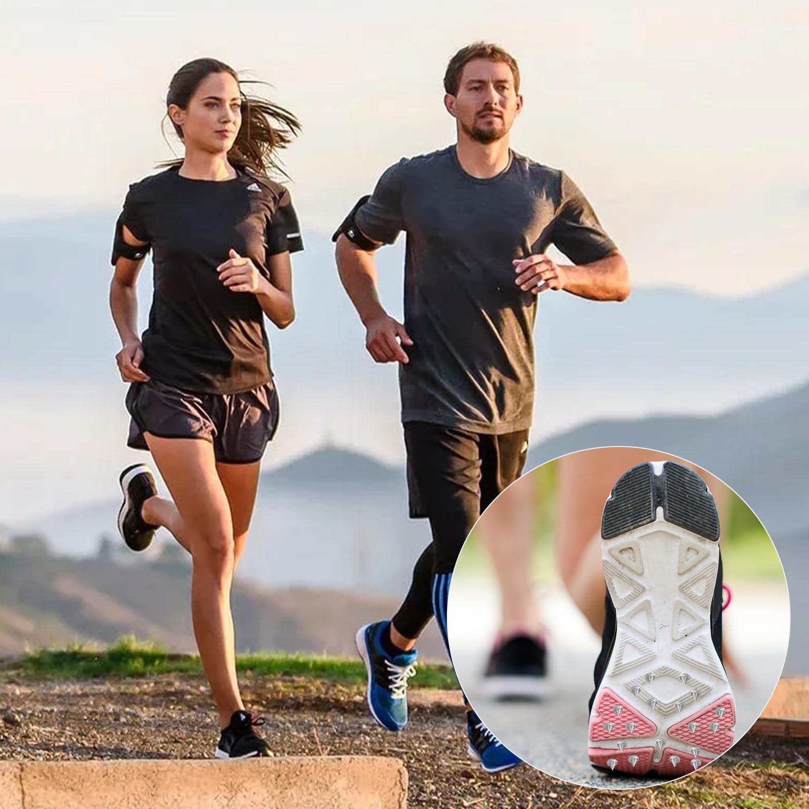 Lot de 50 crampons en acier inoxydable 7 mm pour l'athlétisme, la piste pyramidale et le cross-country avec clé à pointe, pointes de rechange pour chaussures de golf, chaussures de sport, chaussures