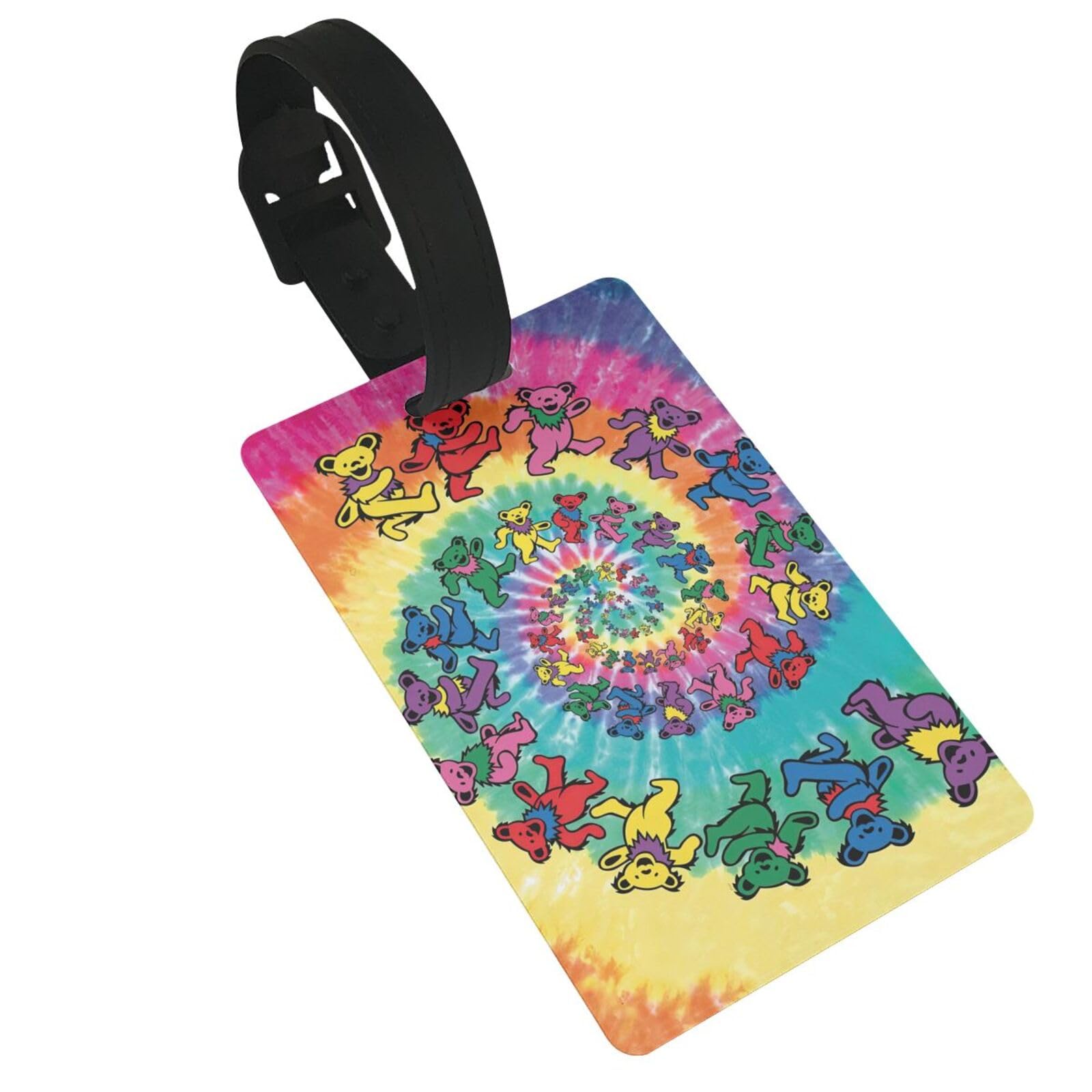 Dancing Thanksgiving Bear Print Luggage Tags for Suitcases Travel Tags for Luggage, Backpacks, Baggage and Bags Women,Men