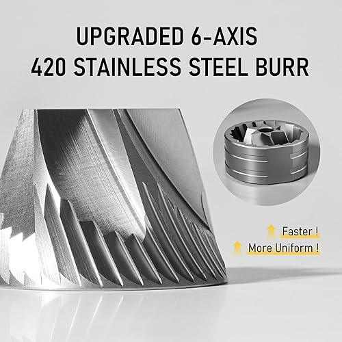 Miniatura 2 de STARESSO D6 PLUS - Molinillo de café manual portátil con ajuste numérico ajustable, rebaba cónica de acero inoxidable para moler consistente, fácil