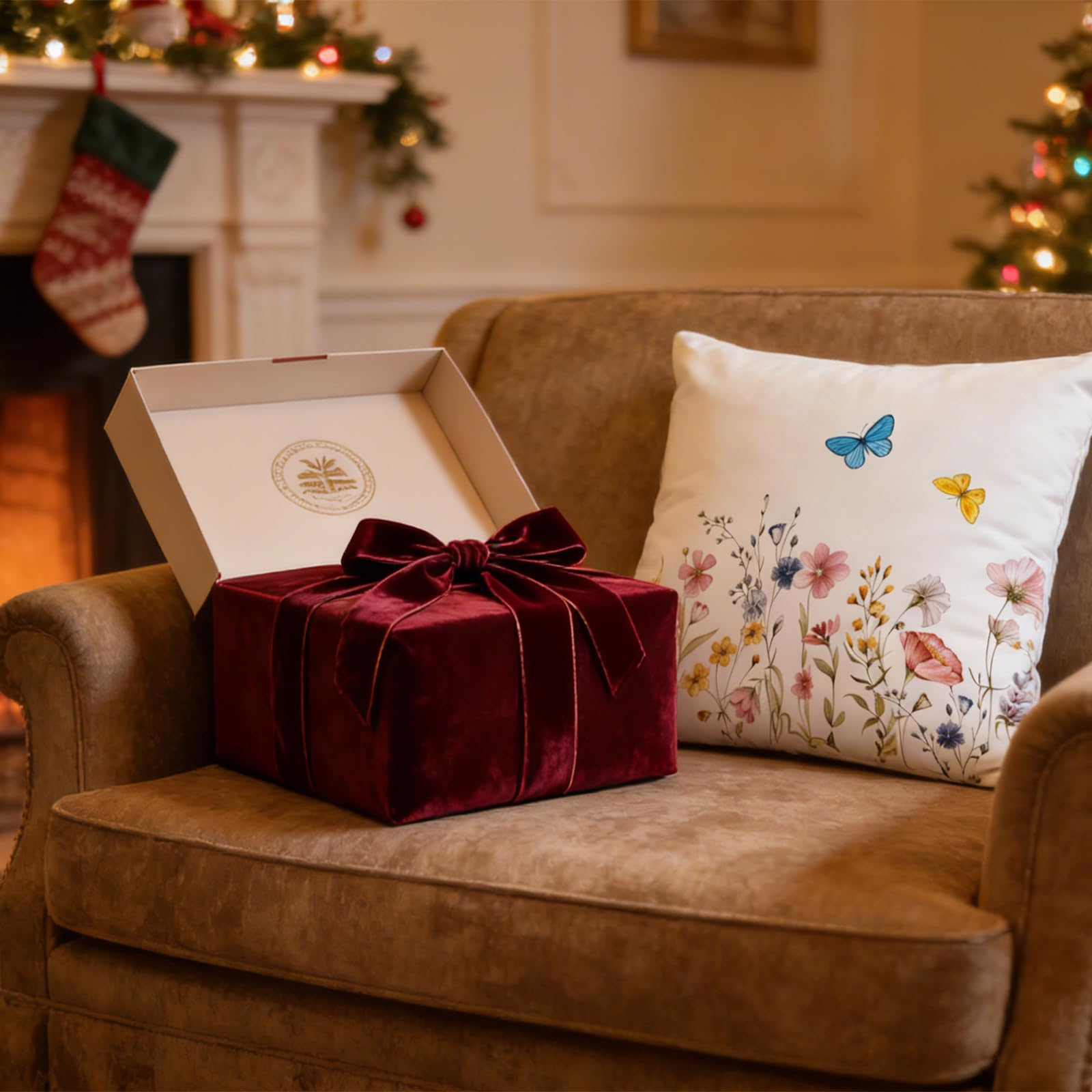 Tivleed White Floral Butterfly Cushion Covers 45X45cm, Garden Throw Pillow Covers For Sofa Bed Patio Decor