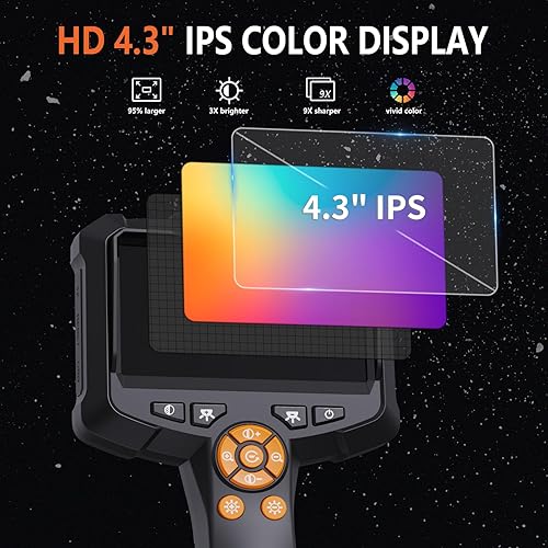 Miniatura 2 de Daxiongmao Cámara endoscopio con luz, boroscopio HD 1080P con 8 luces ajustables, cámara de serpiente impermeable IP67, ideal para inspeccionar