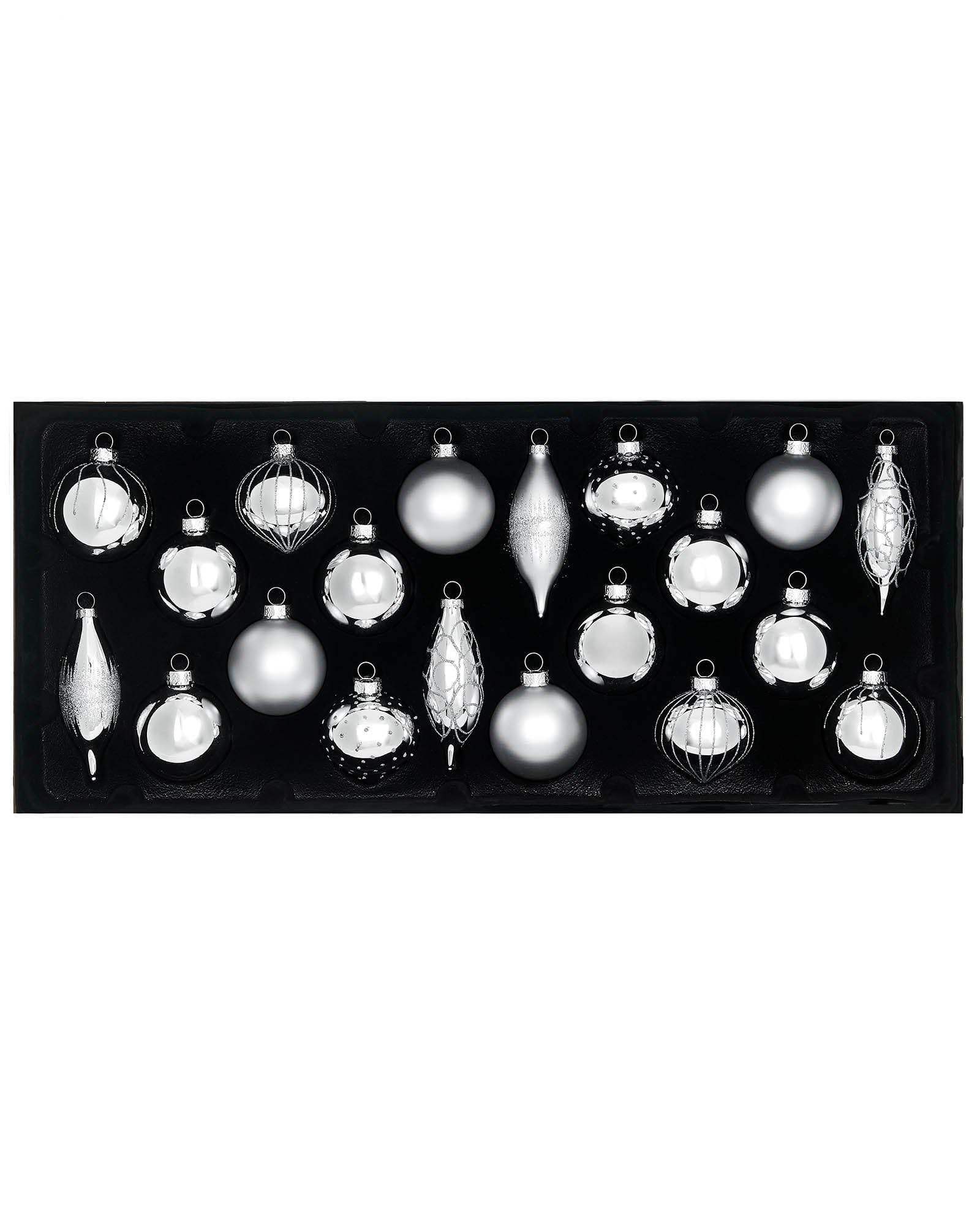 WeRChristmas Silver Glass Christmas Baubles20 Pack from B&Q