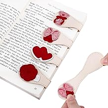 4Pcs Magnetic Leather Bookmark, Magnetic Book Marks for Reading Women Book Lovers Gifts for Valentine's Day, Mother's Day