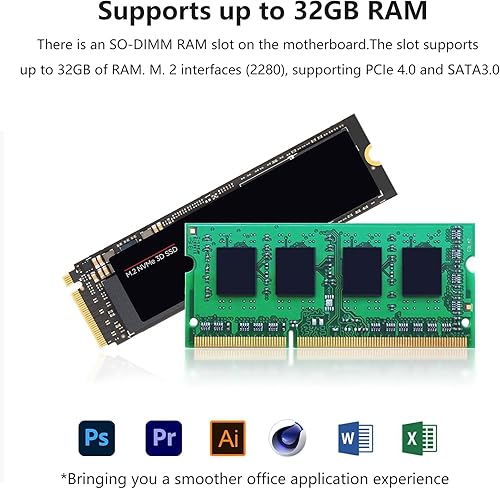 Miniatura 4 de FUNYET Mini PC con Windows 11 Pro, 16 GB DDR4 RAM 512 GB SSD Mini computadora de escritorio N95, Quad Core (hasta 3.4 Ghz) Computadora 4K,