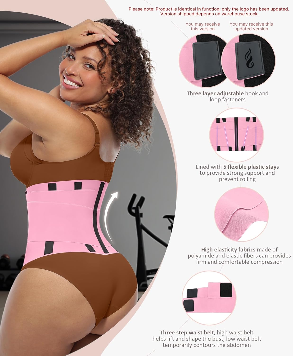 FeelinGirl Waist Trainer Belt Waist Cincher Trimmer Ab Belt Tummy Control Body Shaper with Triple Wrap Women and Men Pink Medium