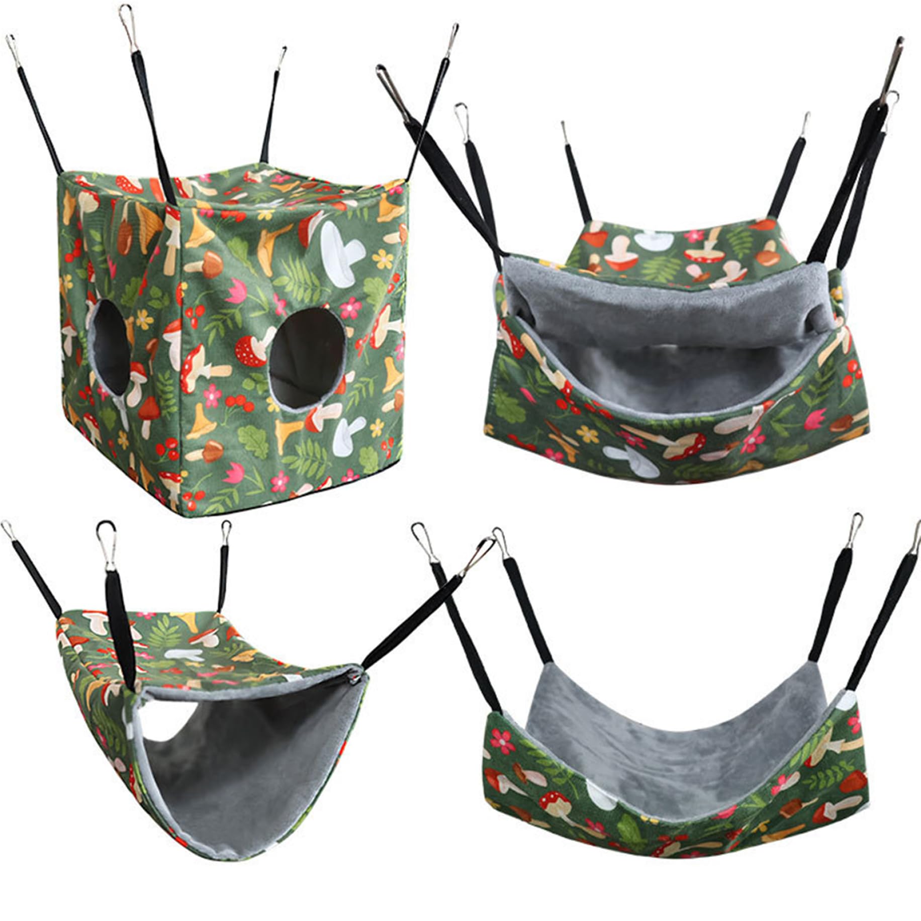 Hamacs à Rat Suspendus avec Sangles, lit Cochon d'Inde Doux et Lavable pour Planeur de Sucre Chinchilla, 1 Ensemble/4 pièces |.Lit pour Rats