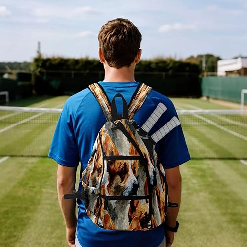 Miniatura 2 de Pickleball Backpack Corgi Brown for Women Men - Multi-Pocket Sports Bag with Shoe Compartment Versatile Tennis Bag & Gifts for Pickleball Lovers
