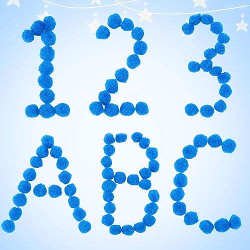 Miniatura 60 de Blulu - Pompones para manualidades y suministros de hobby, 500 unidades, 0.5 in Rojo