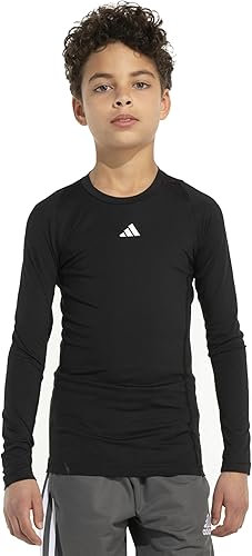 Miniatura 3 de adidas Camiseta de compresión que absorbe la humedad para niños Techfit Athletic Camiseta de manga larga