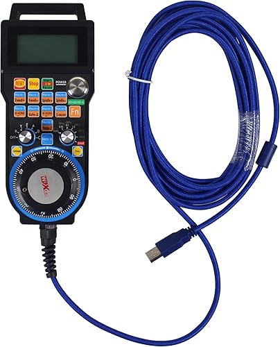 CNCTOPBAOS Volante de mano Mach3 con cable USB de 6 ejes MPG, control remoto E-Stop, enrutador CNC controlador electrónico manual generador de pulso