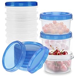 LYIYEYAN 10Pcs Freezer Storage Containers with Leakproof Twist Top Lids, Small Food Container, Stackable Freezer Container, Microwave Safe for Lunch/Salad/Leftover/Soup/Oats/Ice Cream
