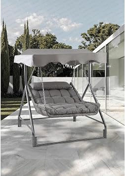 Capri Bed Double Rattan Garden Balcony Swing Grey