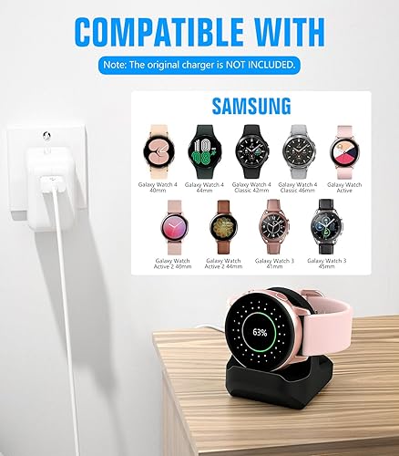 Miniatura 2 de MoKo Paquete de 2 soportes de carga compatibles con Samsung Galaxy Watch 4, 4 Classic3 de 1.614 pulgadas, 1.772 pulgadas, Active, Active 2 de 1.575