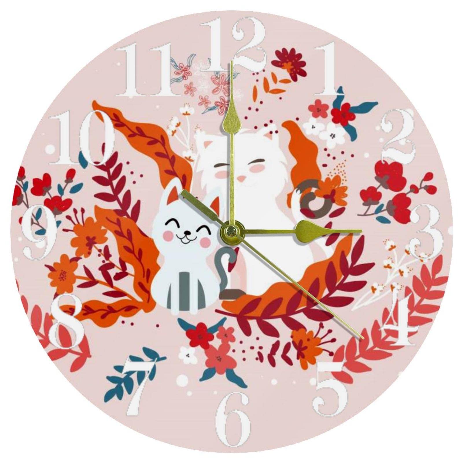 Horloge murale ronde fonctionne à piles avec mécanisme à quartz pour la maison