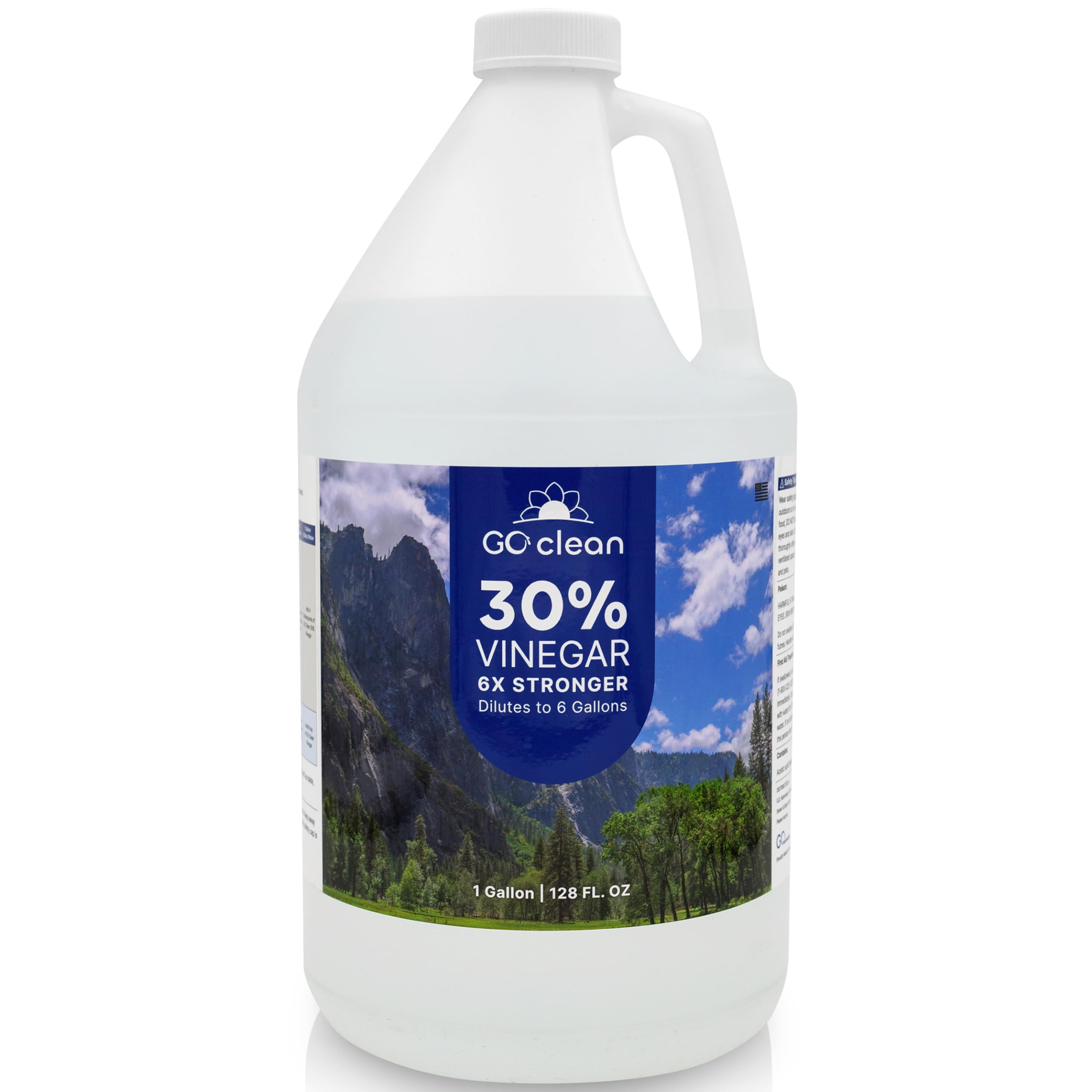 GO Clean 30% Pure Super Concentrated Vinegar | Dilutes to 6 Gallons | 6x Power Cleaning Vinegar | Plant Based | Home and Outdoor | All-Purpose Cleaner | 1 Gallon (1)