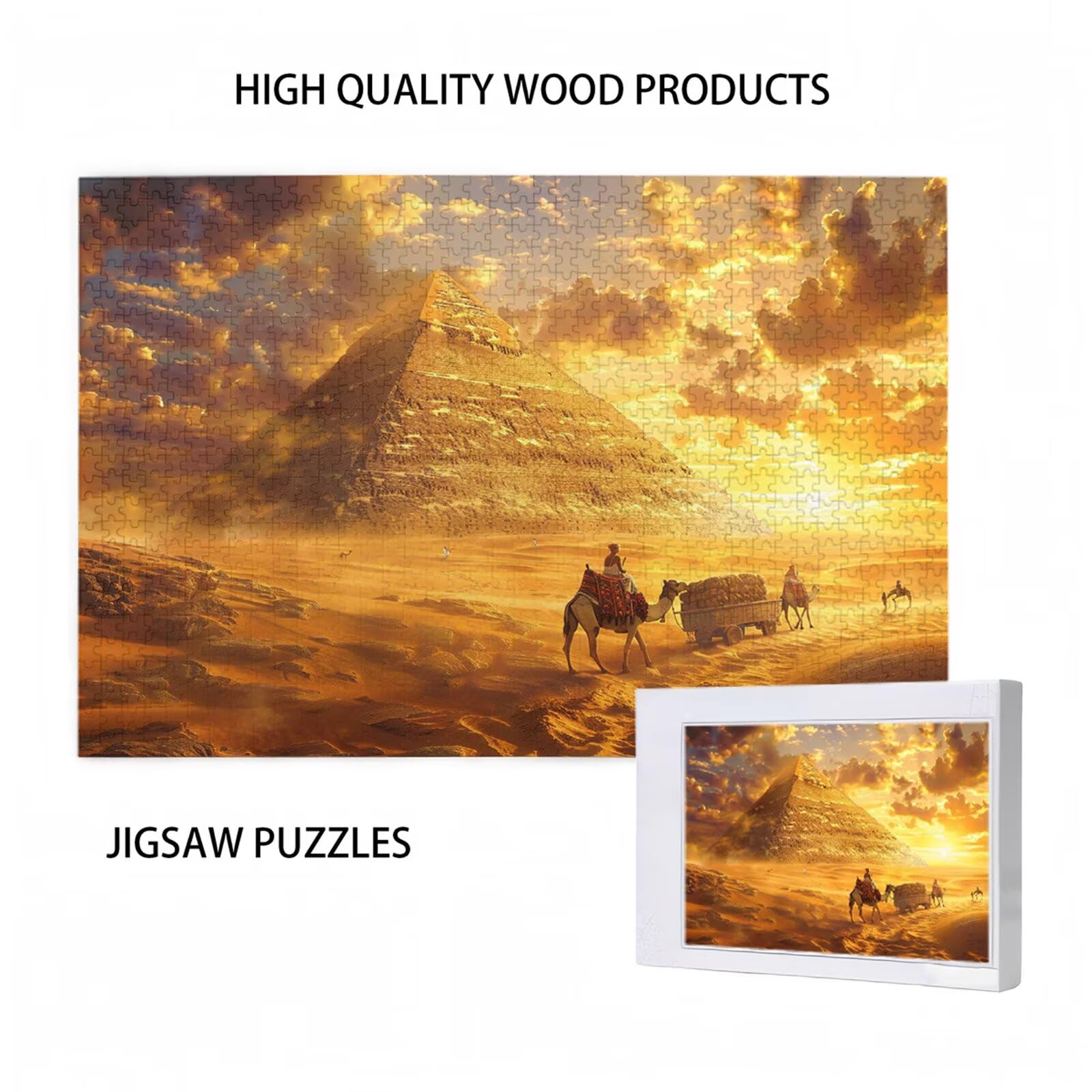 Puzzle dla dorosłych 5000 elementów Egipt duża piramida puzzle, trudne, wymagające gry rodzinne dla kobiet, drewniane wyrzynarki z opakowaniem prezentowym, prezenty dla kobiet 105 x 156 cm D-277