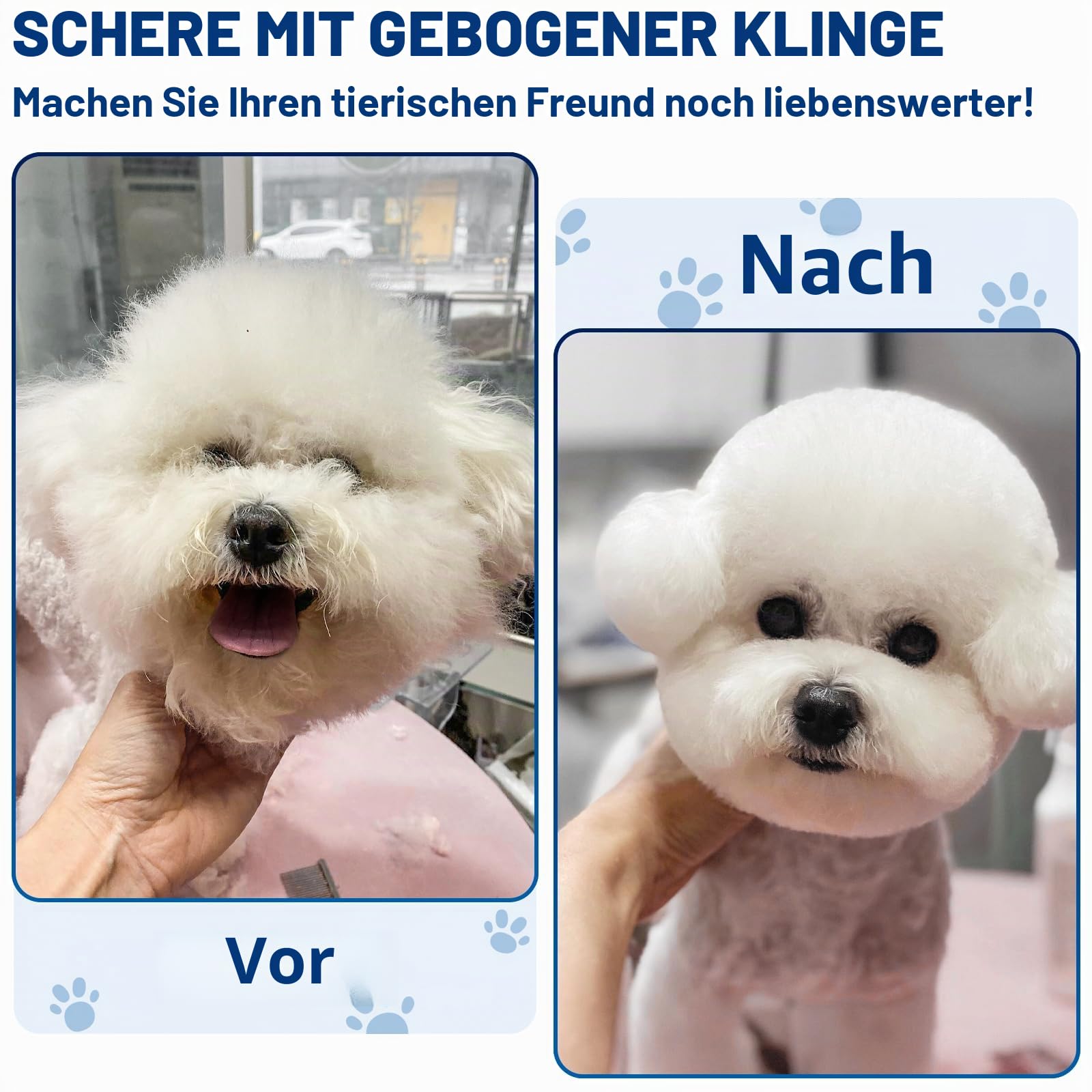 JASON Professionelle Effilierschere für Hunde - nach Unten Gebogene Ausdünnungsschere für Hunde, Professionelle Fellschere für Groomer 7 Zoll 50 Zähne aus japanischem 440C-Edelstahl