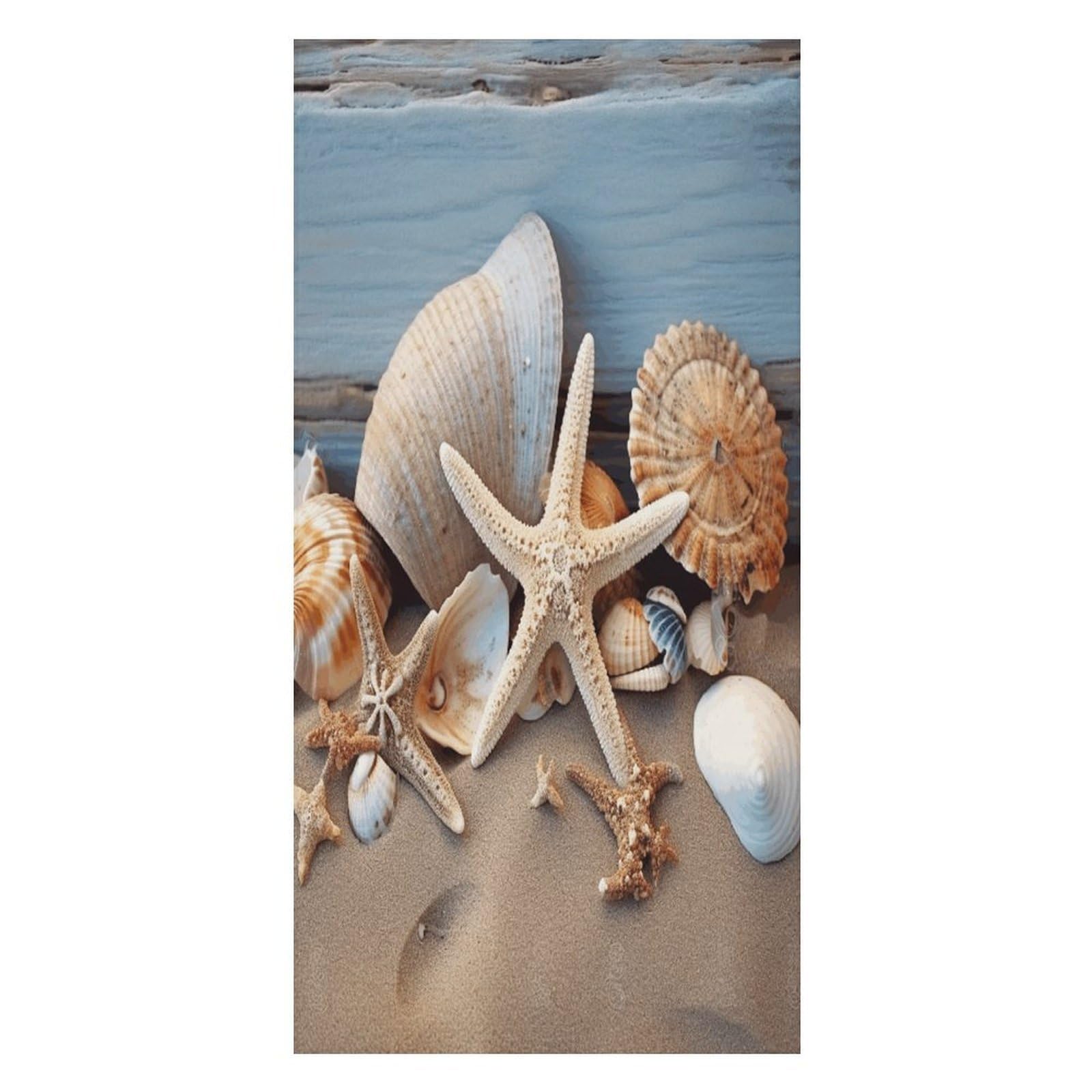 Adfgyerh Unisex Style Seashells Starfish Sand Bath Towels Beach Towel Lightweight Quick Dry, Bath Towel For Travel Sports Pool Swimming Bath Camping Yoga Adults160x80cm