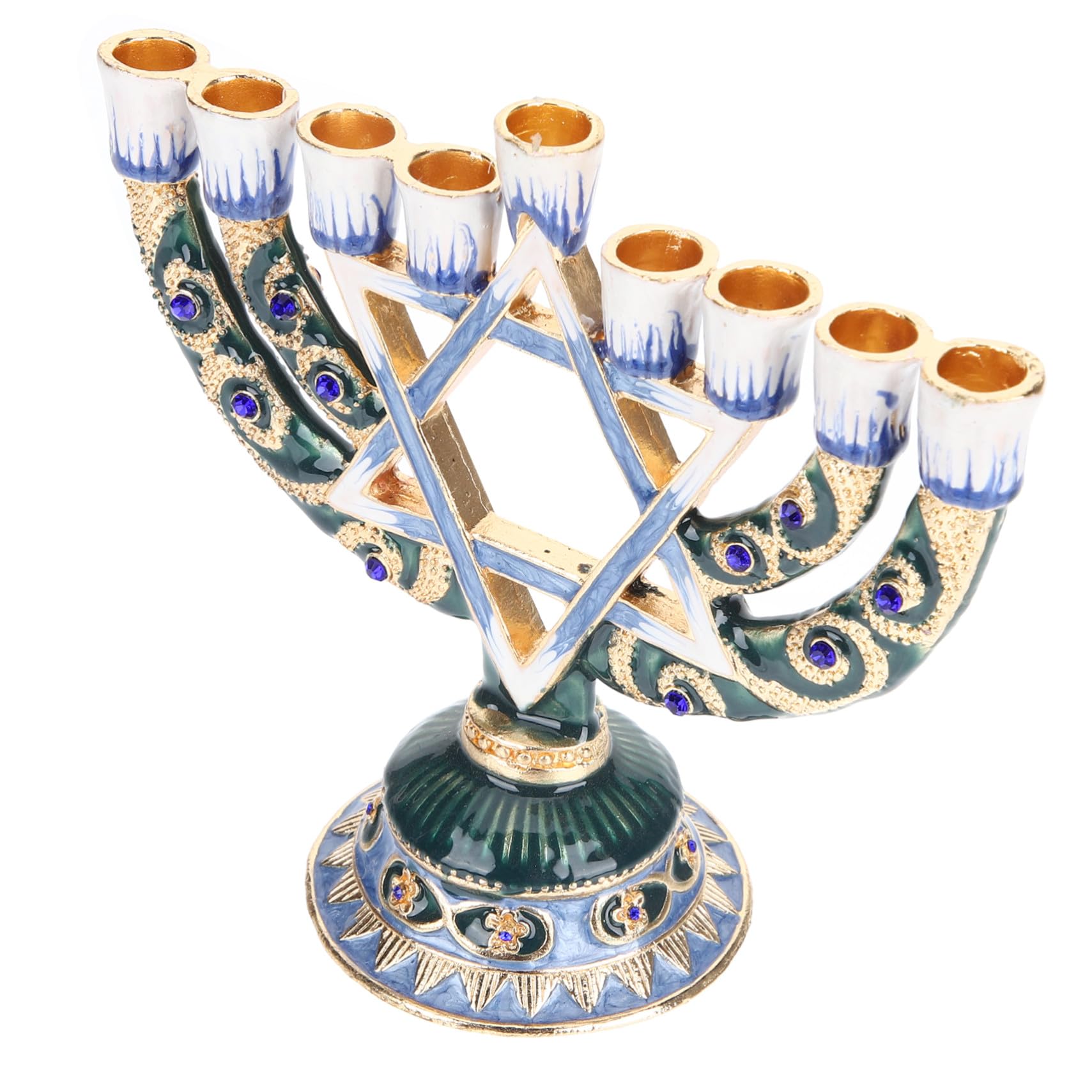 NOLITOY Candelabro de Mesa de 9 Brazos en Aleación Retro para Decoración Delicada y Celebración de Hanukkah en Cenas Familiares