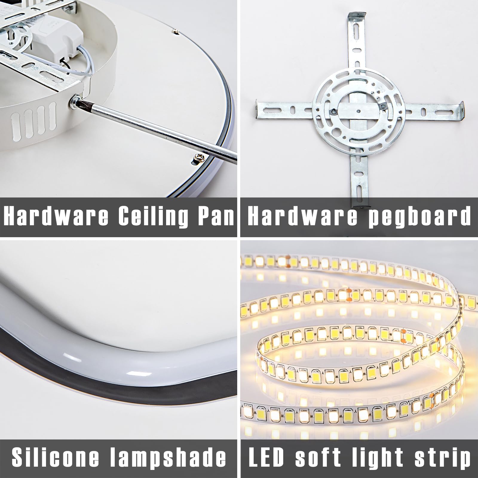 Mikeru 40CM LED Deckenleuchte Rund, LED Ring Deckenleuchten 10% bis 100% Dimmbare Decken Lampe 3000K/4500K/6500K Einstellbare Badezimmer Decke Licht für Wohnzimmer, Flur, Treppenhaus, Küche