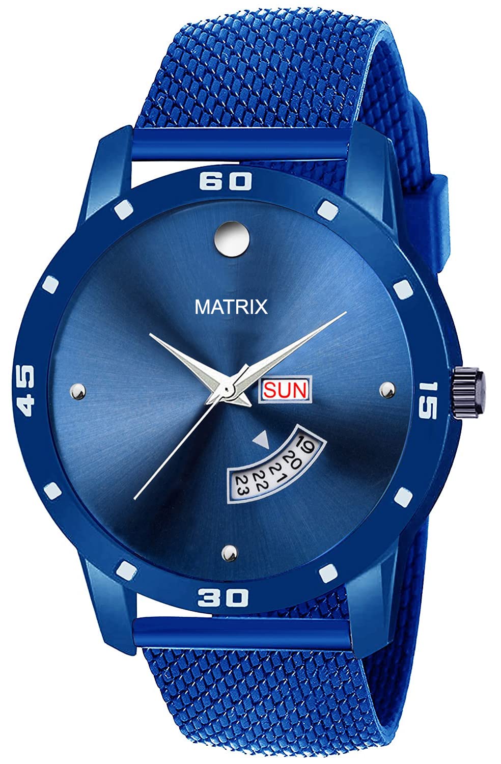 Matrix "Mesh Collection" Mens Day & Date Analog Wrist Watch (Blue) (B09YNHYFT4) Amazon Price History, Amazon Price Tracker