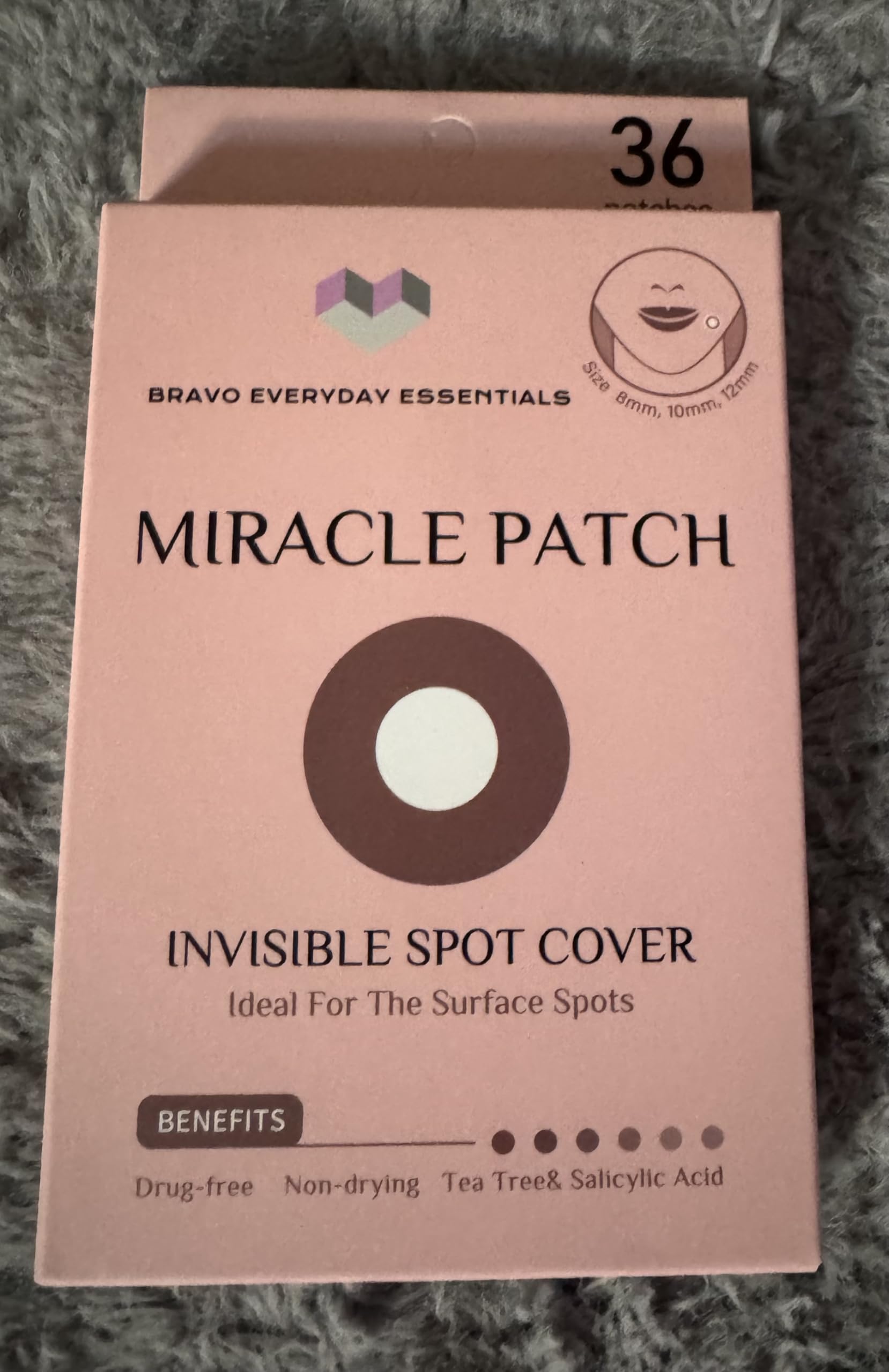 Pimple Patch, 36 Invisible Spot Covers with Tea Tree & Salicylic Acid, Drug-free, Non-drying