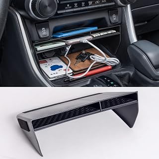 TOPINSTALL Phone Holder Console Organizer Compatible with 2019-2023 Toyota Rav4 Accessories, Black Insert Secondary Storage Box ABS Material Divider Phone Holder