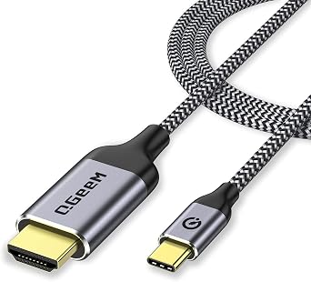 QGeeM USB C to HDMI Cable Adapter 10Ft 4K@60Hz, USB Type C to HDMI Thunderbolt 3/4/5 Compatible for iPhone17/16/15,Galaxy,MacBook Pro/air/neo,IPad pro,Surface,Dell XPS,HP,Thinkpad,Pixelbook,and More