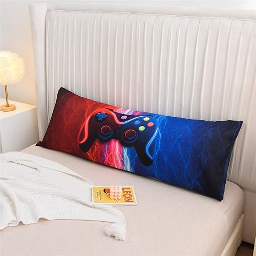 Vista 14 de Meeting Story Funda de almohada corporal de videojuegos con cierre de sobre para niños, niños y adultos (negro)