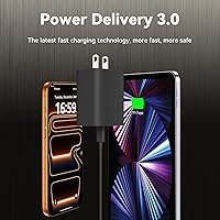 Vista 4 de Cargador de teléfono 17 16 15 de carga rápida, cable de carga USB C de 10 pies de largo con bloque de carga rápida de teléfono tipo C de 20 W