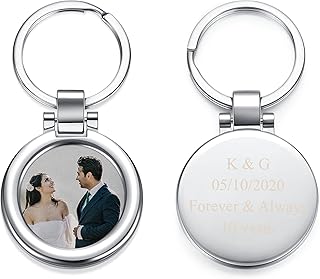 Personalized Master Custom Photo Keychain Free Engraving Colorful Picture&Text Keyring Couple Keychain for Friend Family Lover Memorial Gift Keychain