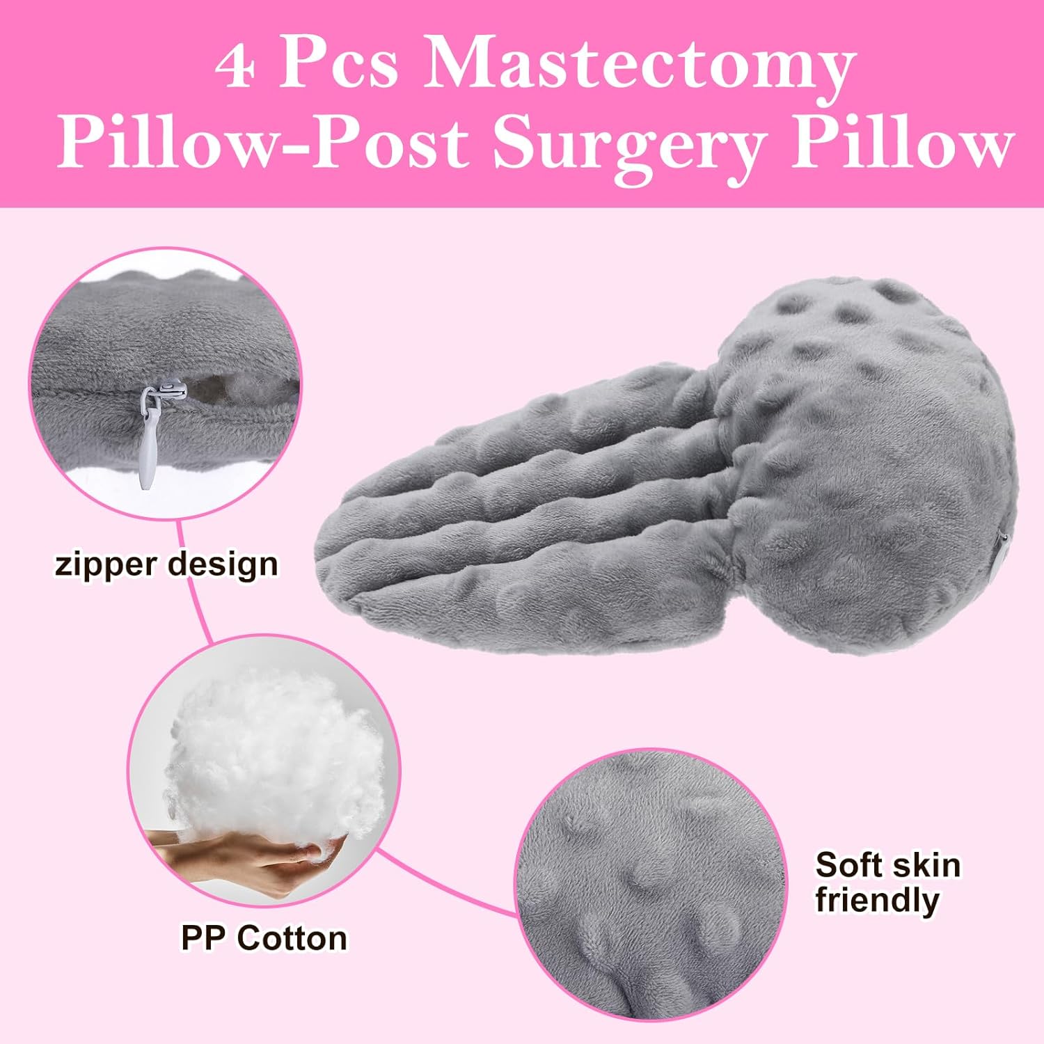 4 Pcs Lymphedema Axilla Pillow Masectomy Cotton Post Breast Operation Pillow for Sleeping Mastectomy Underarm Armpit Pain Relief Pure Color - Image 2