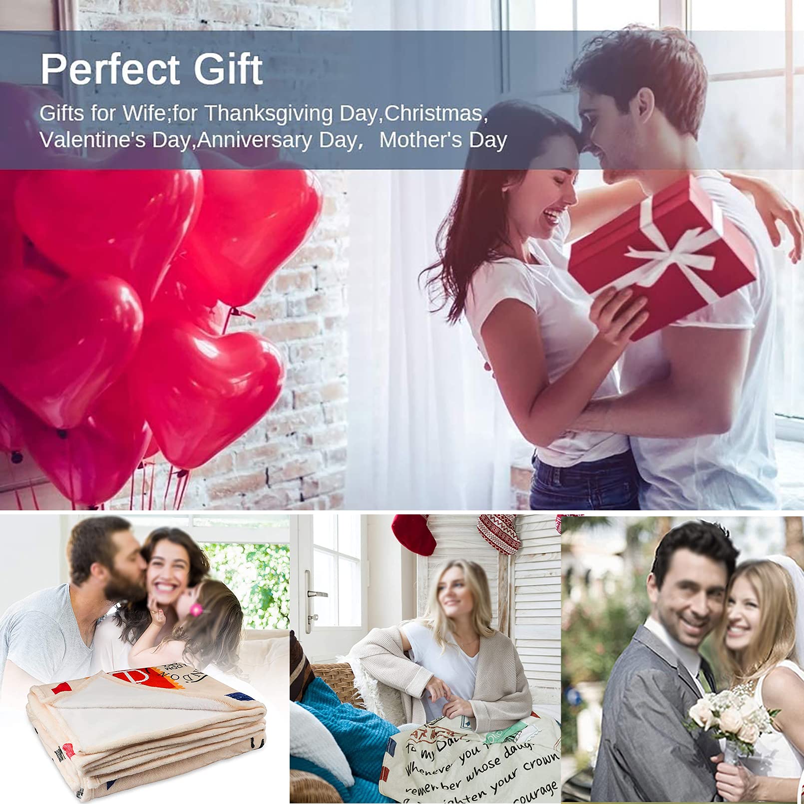Plaid Personnalisé Grand-Mère à Petite-Fille - Cadeau Emotional Message Aimé