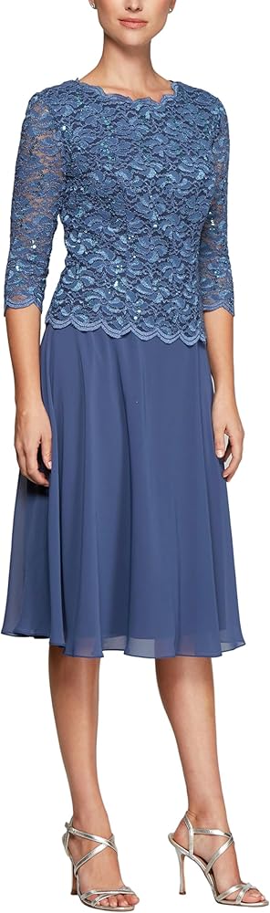 alex evenings women's plus size tea-length lace mock dress Alex Evenings Women's Black Stretchy Fitted Plus Dress Sz 14W – iFIVE  FASHIONHOUSE main image 0