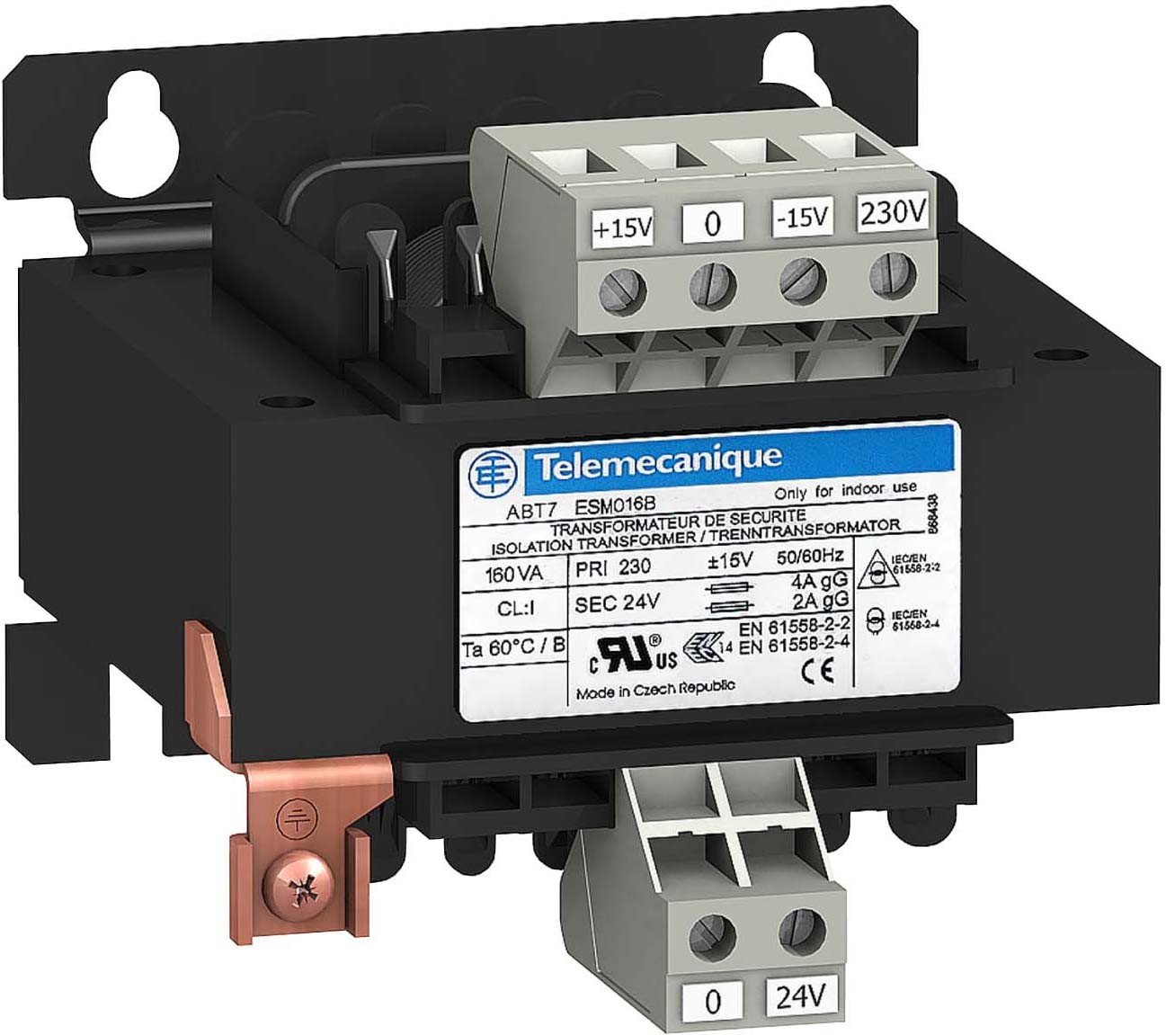 Transformateur TRF230VAC 24VAC 400VA pour tableau électrique industriel