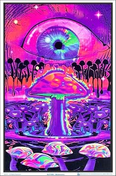 Opticz Mushroom Ripple Blacklight Poster 23 x 35in