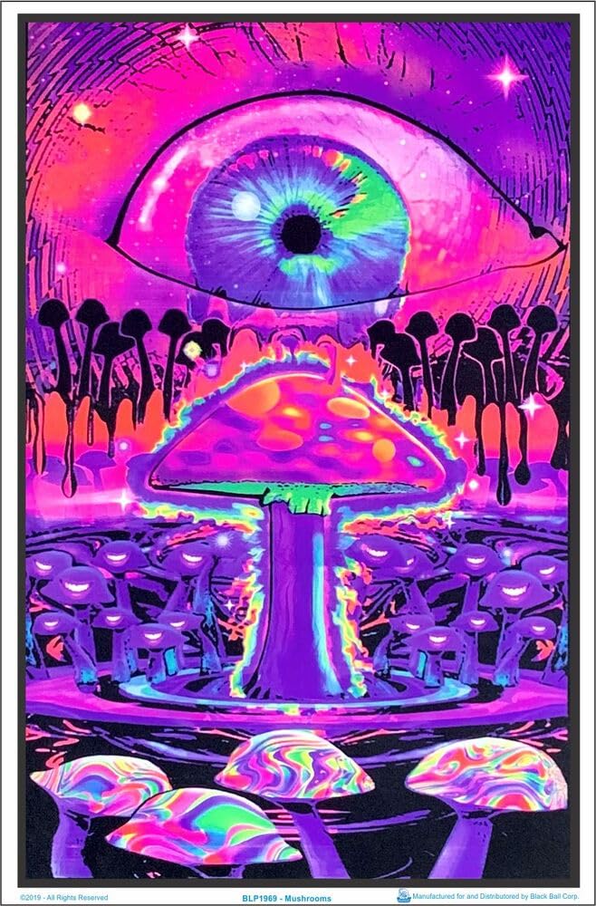 Amazon.com: Opticz Mushroom Ripple Blacklight Poster 23 x 35in