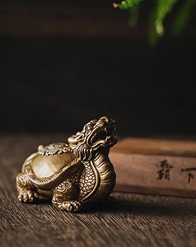 Amazon.co.jp: 龍亀 風水グッズ 贔屓 置物 金運 真鍮 開運グッズ 龍 龍