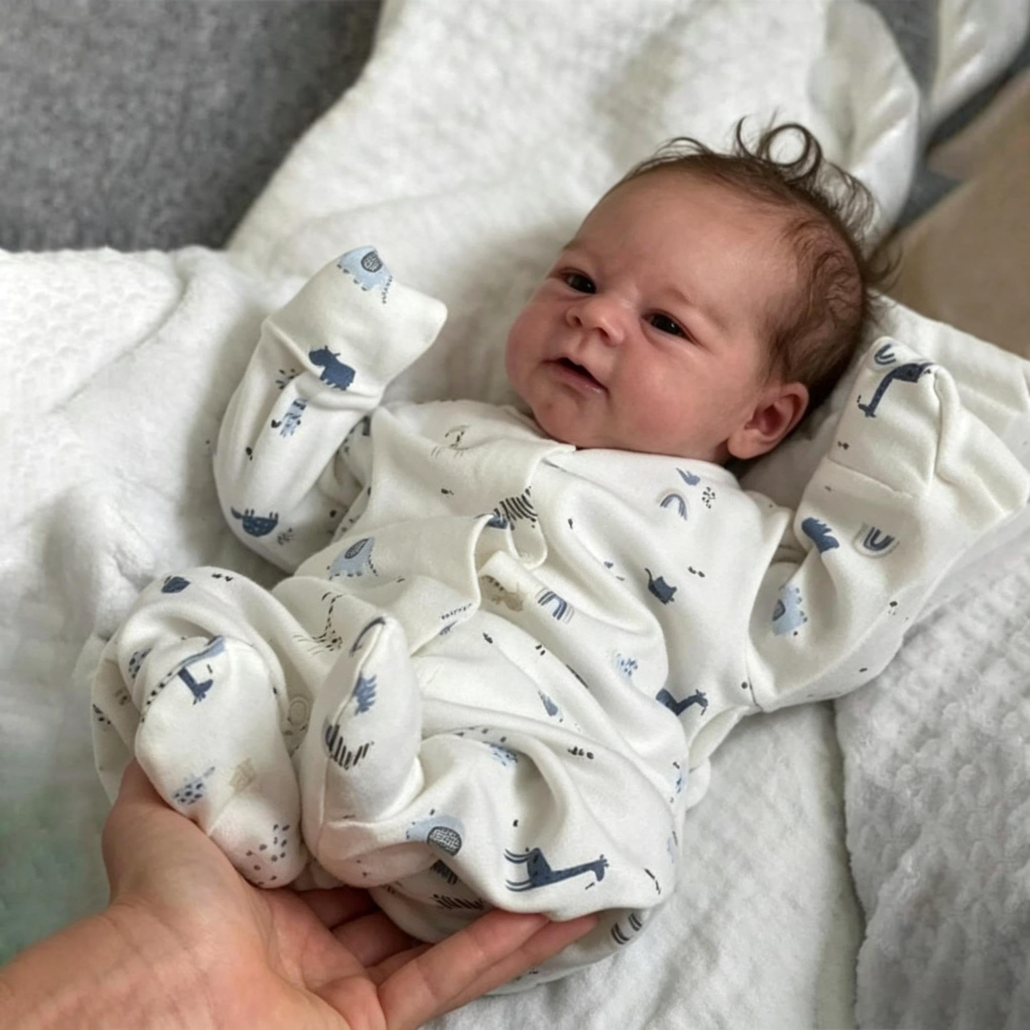 RXDOLL Realistyczne lalki Reborn Baby Dolls silikonowe na całe ciało dla noworodka, 43 cm, miękkie, winylowe, realistyczne, wyglądające prawdziwie wyglądające silikonowe lalki, wodoodporna zabawka