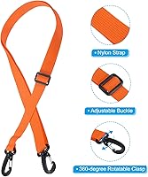 Vista 5 de PATIKIL Correa para botas de esquí, nailon naranja, bandolera ajustable para botas de esquí, patines de hielo