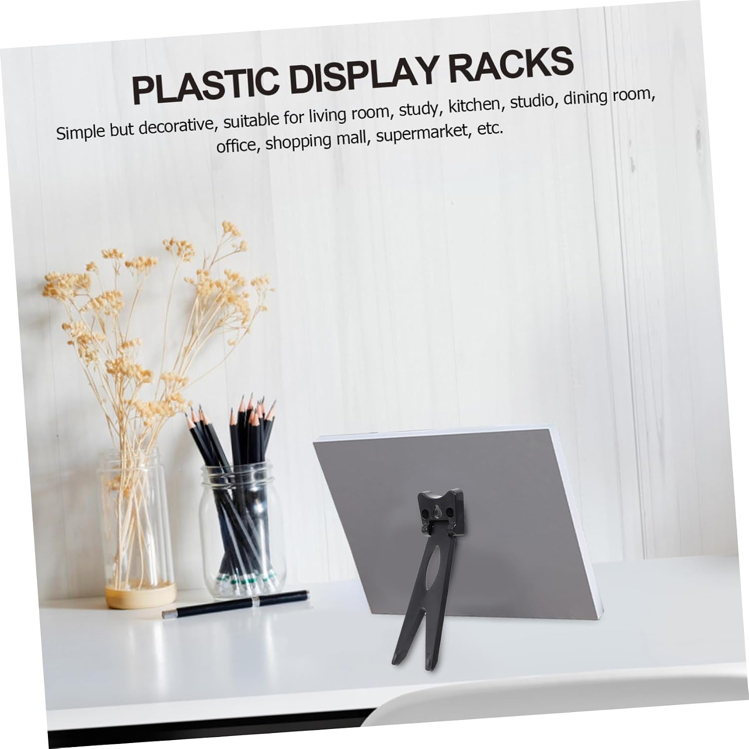 VOSAREA 50Pcs Plastic Photo Frame Dovetail Brackets Desktop Display Supports for Artwork Pictures Convenient Holders for Home Office Use Non Slip Design